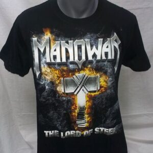 Метъл тениска Manowar The Lord of Steel с огнен чук
