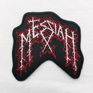 Текстилна нашивка Messiah с висококачествена бродерия в бяло и червено
