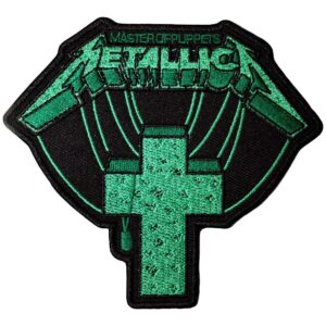Зелена нашивка Metallica Master Of Puppets с бродерия на кръст.