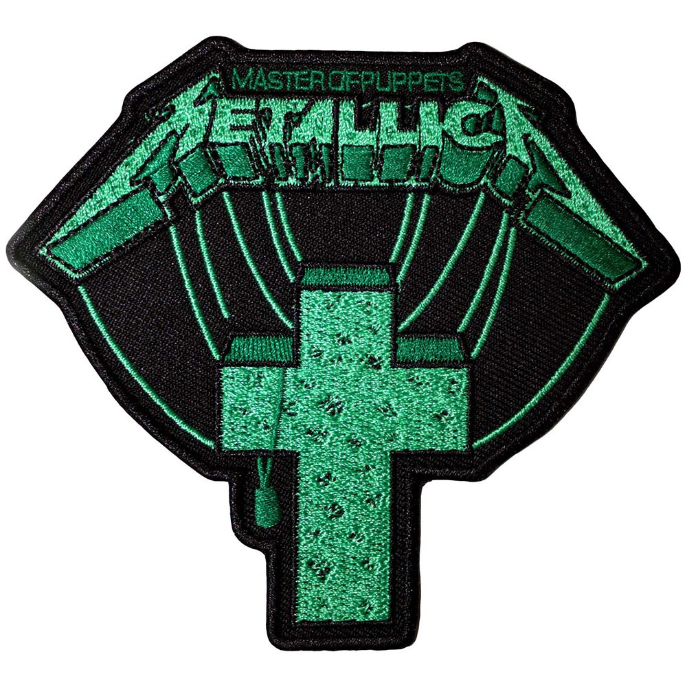 Зелена нашивка Metallica Master Of Puppets с бродерия на кръст.