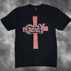 Черна тениска Ozzy Osbourne Cross с голям кръст.