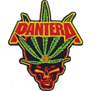 Нашивка Pantera череп – многоцветен дизайн с череп, лого и зелен лист