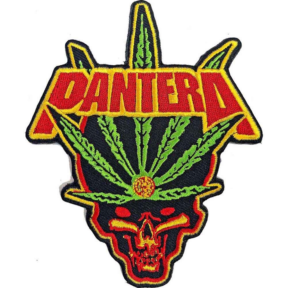 Нашивка Pantera череп – многоцветен дизайн с череп, лого и зелен лист