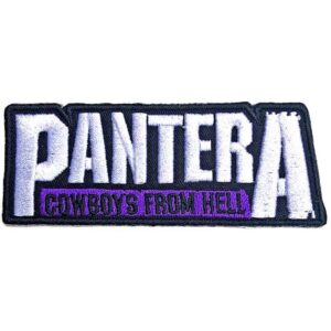 Бродирана нашивка Pantera Cowboys From Hell с бяло и лилаво лого.