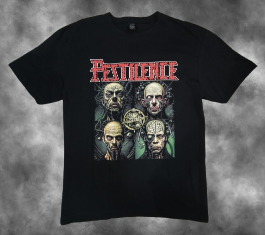 метъл тениска Pestilence Levels of Perception Черна тениска Pestilence с цветна щампа на албума "Levels of Perception".