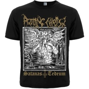 Черна метъл тениска Rotting Christ - Satanas Tedeum със златно лого и гравюра