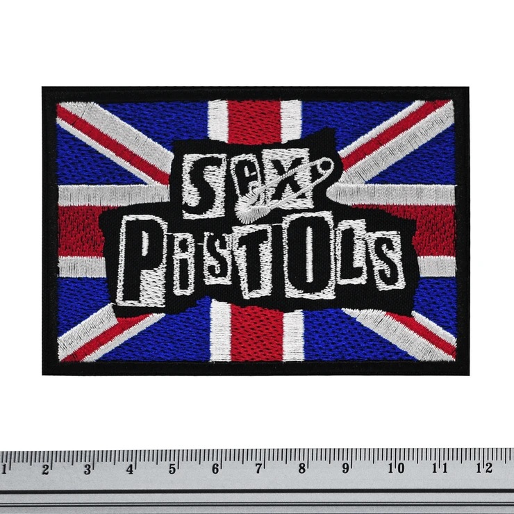 Нашивка на Sex Pistols с британско знаме и бяло лого