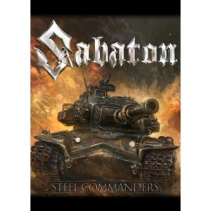 Плакат за стена Sabaton с танк на фона на експлозии от обложката на Steel Commanders
