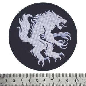 Бродирана нашивка Satanic Warmaster с бял вълк Opferblut