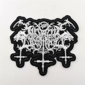 Текстилна нашивка Satanic Warmaster с бяла бродерия на лого.