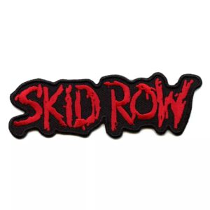 Текстилна нашивка Skid Row с червено бродирано лого за рок яке.