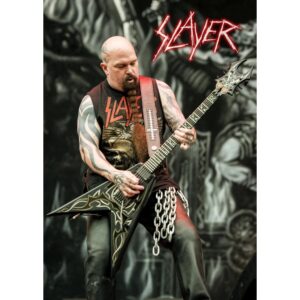 Плакат на Slayer с Kerry King свирещ на китара