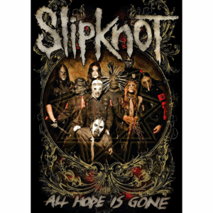 Плакат за стая Slipknot с цялата група в хексаграма и орнаментирана рамка от All Hope Is Gone