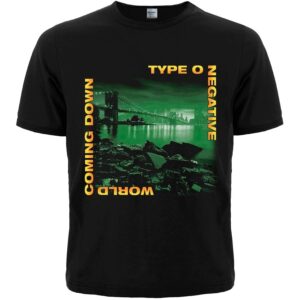 Черна метъл тениска на Type O Negative със зелена щампа от албума World Coming Down