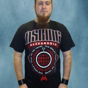Черна метъл тениска Asking Alexandria с дизайн на глобус и надпис This World Yours