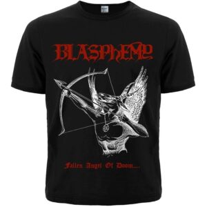 Черна метъл тениска на Blasphemy с обложката на Fallen Angel of Doom