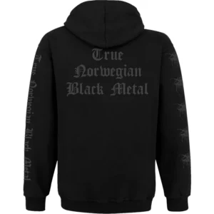 Черен мъжки суичър на Darkthrone с цип и качулка - Hover Image