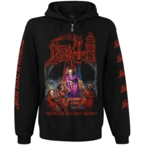 Качествен суичър с цип Death Scream Bloody Gore - преден изглед
