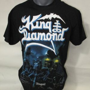 Черна метъл тениска King Diamond с дизайн от албума Abigail и карета
