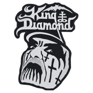 Голям гръб за яке на King Diamond с избродирано лого и лика на музиканта с грим.