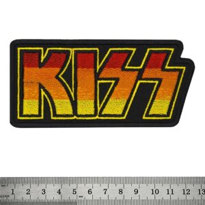 Бродирана нашивка на Kiss с цветно лого за рок яке.