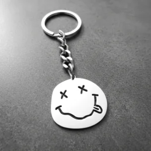 Стоманен ключодържател Nirvana с гравирано Smiley лого