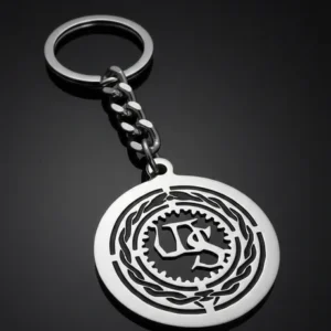 Стоманен ключодържател Whitesnake с кръгло лого