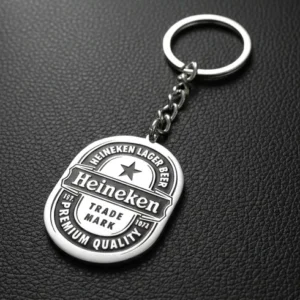 Овален метален ключодържател Heineken от медицинска стомана
