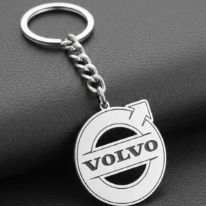 Сребрист метален ключодържател Volvo с логото на марката от медицинска стомана
