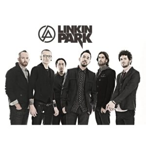 плакат за стена Linkin Park с групата на бял фон