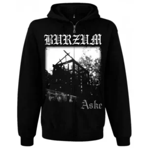 Плътен мъжки суичър с качулка Burzum с детайлна щампа Aske