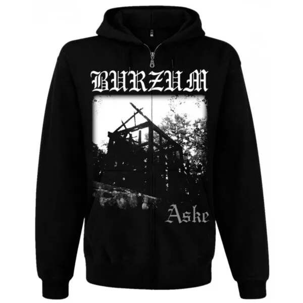 Плътен мъжки суичър с качулка Burzum с детайлна щампа Aske