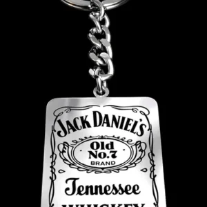 Сребрист метален ключодържател с форма на бутилка Jack Daniel's от медицинска стомана