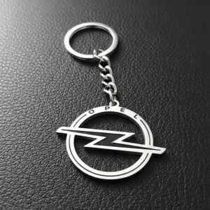 Сребрист метален ключодържател Opel със светкавица от медицинска стомана