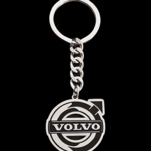 Сребрист метален ключодържател с логото на Volvo от медицинска стомана