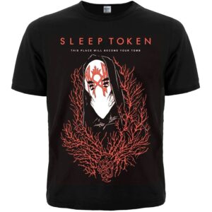 Тениска Sleep Token This Place Will Become Your Tomb с маскирана фигура и червени корали