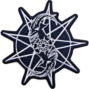 Оригинална нашивка на Slipknot с бяло лого Goat Star върху черен фон.