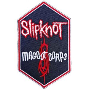 Бродирана нашивка Slipknot - Maggot Corps с червено лого.