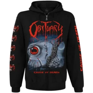 Суичър с качулка и цип Obituary Cause of Death - преден изглед