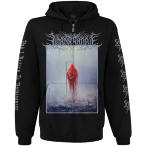 суичър Lorna Shore с цип и качулка предна част с артистичен принт