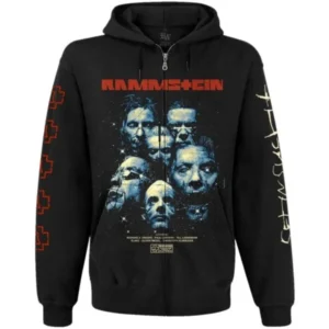 суичър Rammstein Sehnsucht с цип и качулка предна част с лица на членовете