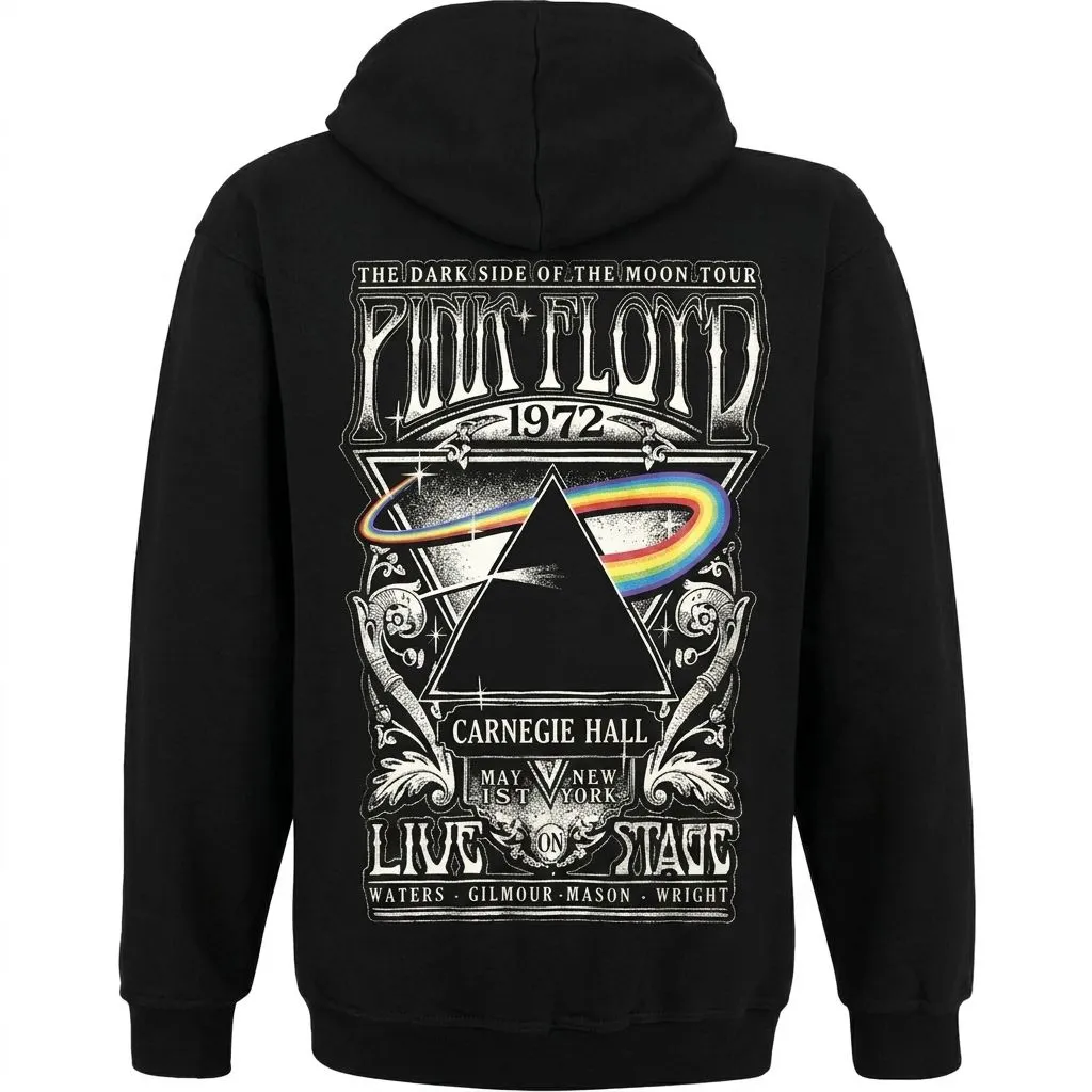 Задна част на суичър с цип Pink Floyd с винтидж графика