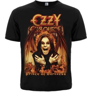 Рок тениска Ozzy Osbourne Prince of Darkness с пламъци