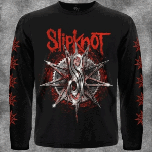 Мъжка черна блуза с дълъг ръкав Slipknot с деветолъчна звезда.