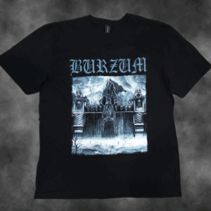 Черна метъл тениска Burzum с щампа на порта от албума Det Som Engang Var