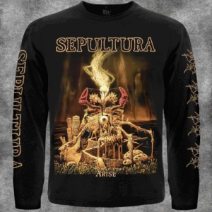 Мъжка черна блуза с дълъг ръкав Sepultura Arise.