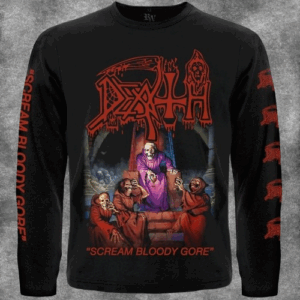 Мъжка черна блуза с дълъг ръкав Death Scream Bloody Gore.