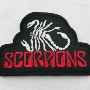 Текстилна нашивка Scorpions с висококачествена бродерия на бял скорпион