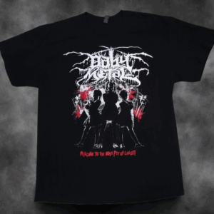 Черна метъл тениска Babymetal със силуети на групата и надпис Welcome to the Mosh Pit of Chaos