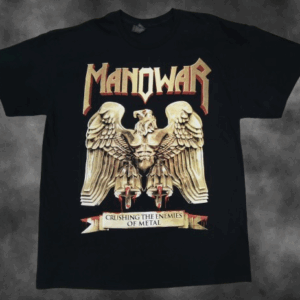 Метъл тениска Manowar Battle Hymns черна със златен орел